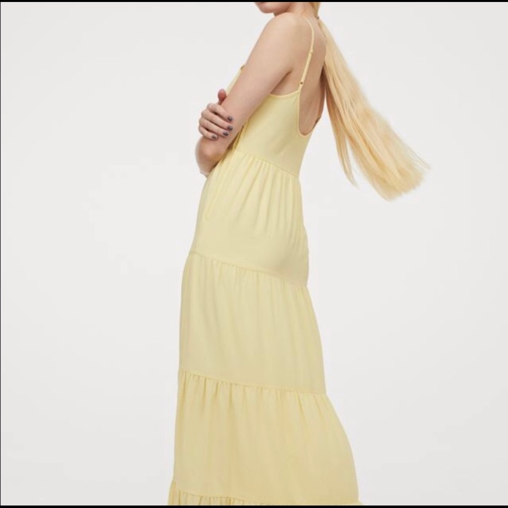 H&M light yellow maxi dress